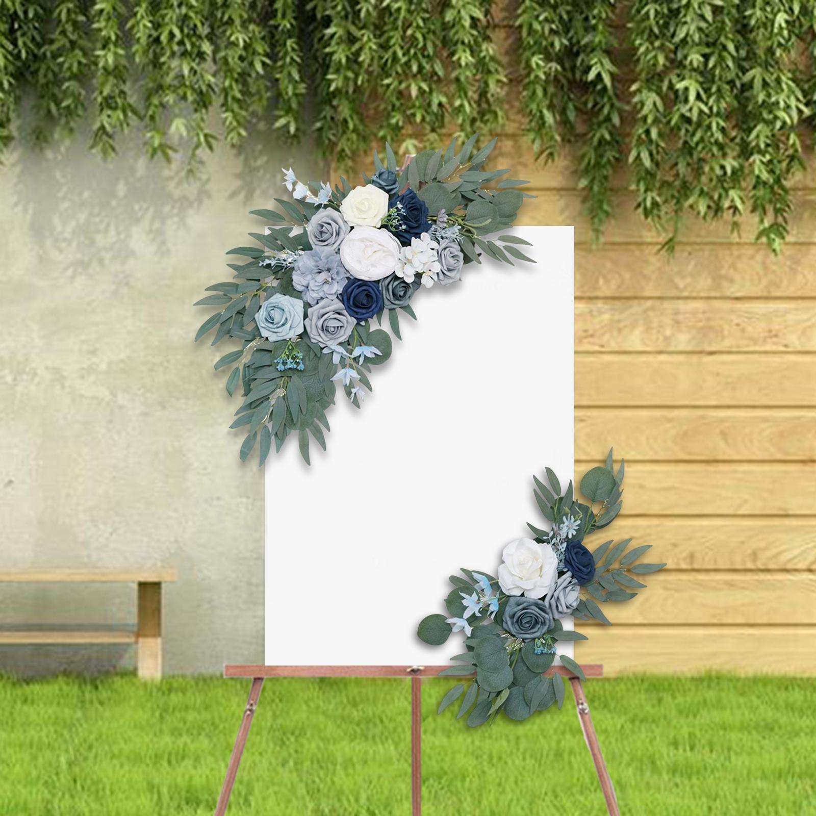 2x Wedding Arch Rose Wreath Floral Arrangement Silk Flowers Garland Hanging Wedding Arch Flowers for Arbor Front Door Party Table Decoration
