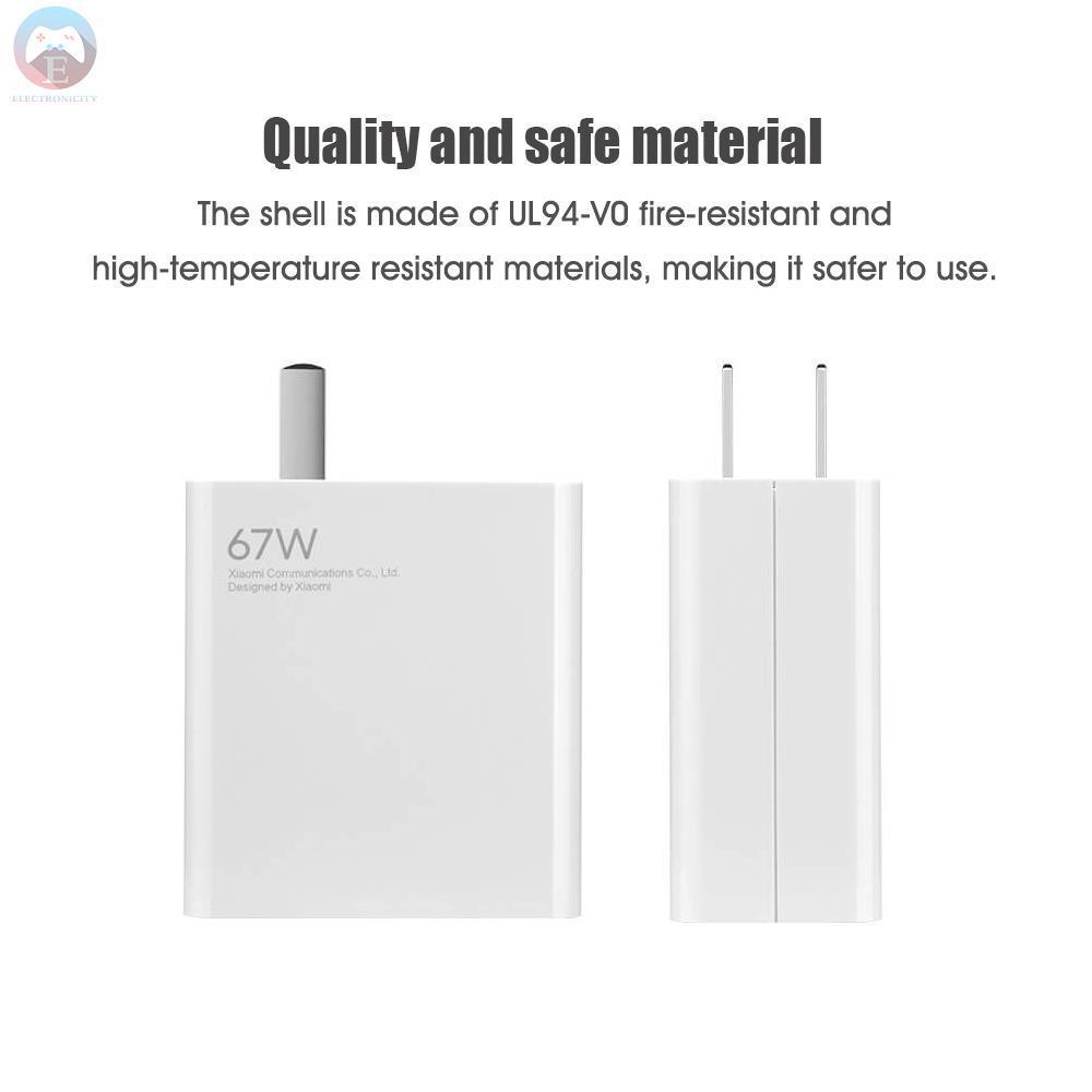 Củ Sạc Nhanh Xiaomi 67W 6A Cổng USB Type C Kèm Khối Sạc USB-A Chuyên Dụng Cho Laptop Xiaomi