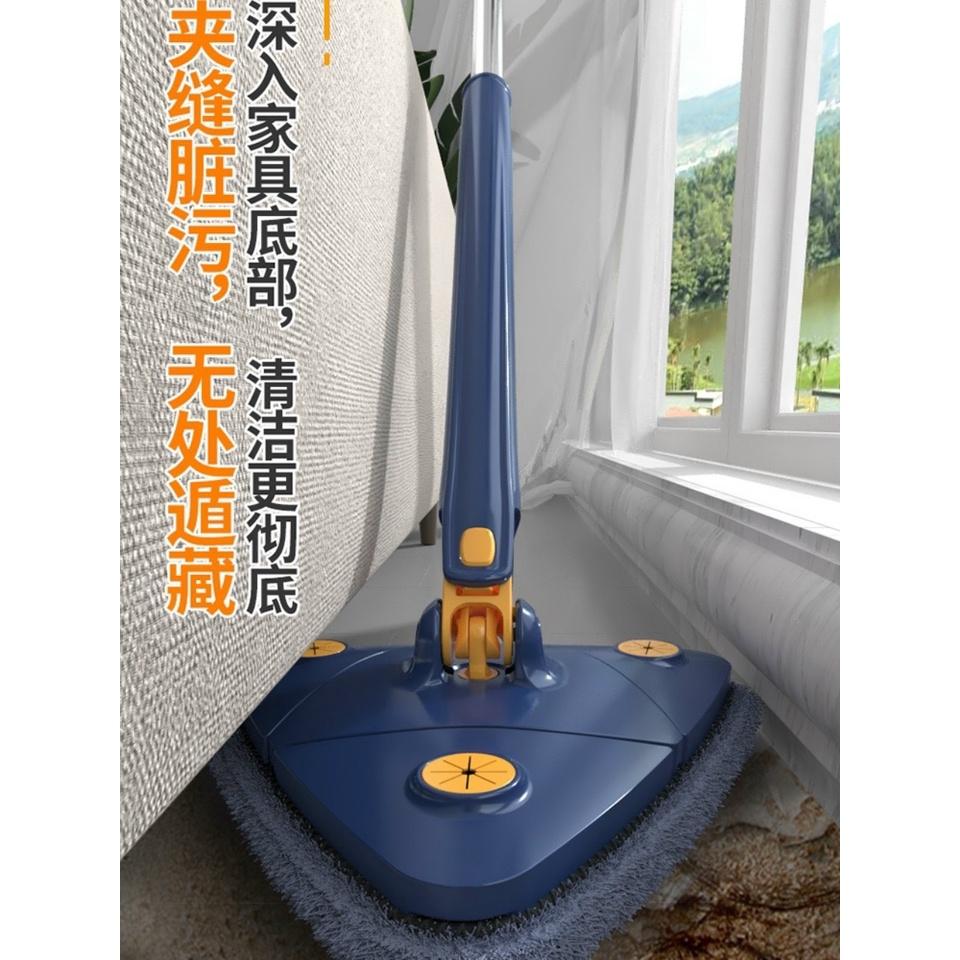 Cây Lau Nhà Tam Giác - Cây Lau Kính Lau Trần Xoay 360 Độ Đa Năng Tiện Dụng Tự Vắt - Tặng Kèm Miếng Lau Thay Thế
