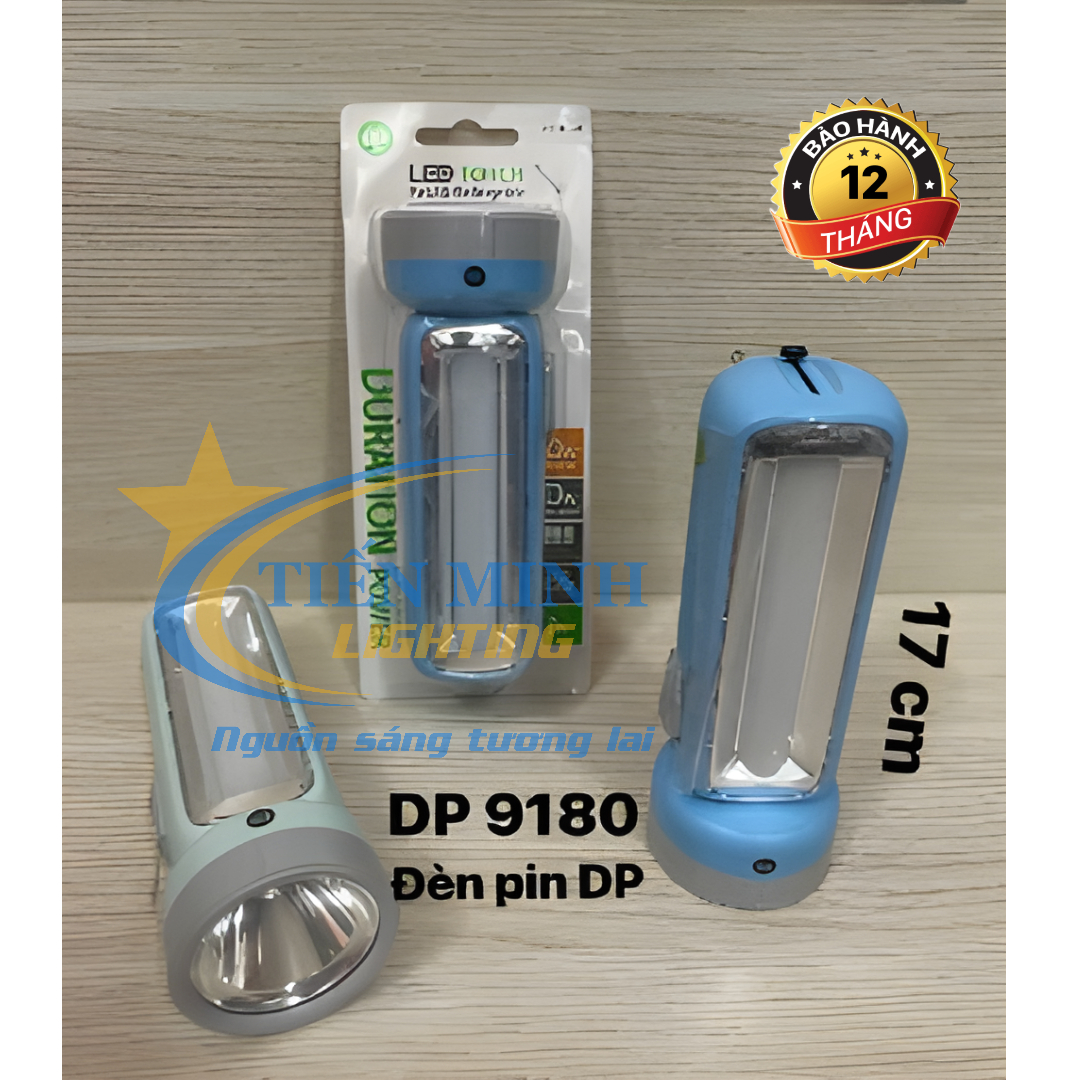 ĐÈN PIN CẦM TAY DP-9180, ĐÈN LED TRƯỚC + BÊN HÔNG (10W), NHIỀU MÀU, THỜI GIAN SỬ DỤNG TRONG VÒNG 7 GIỜ