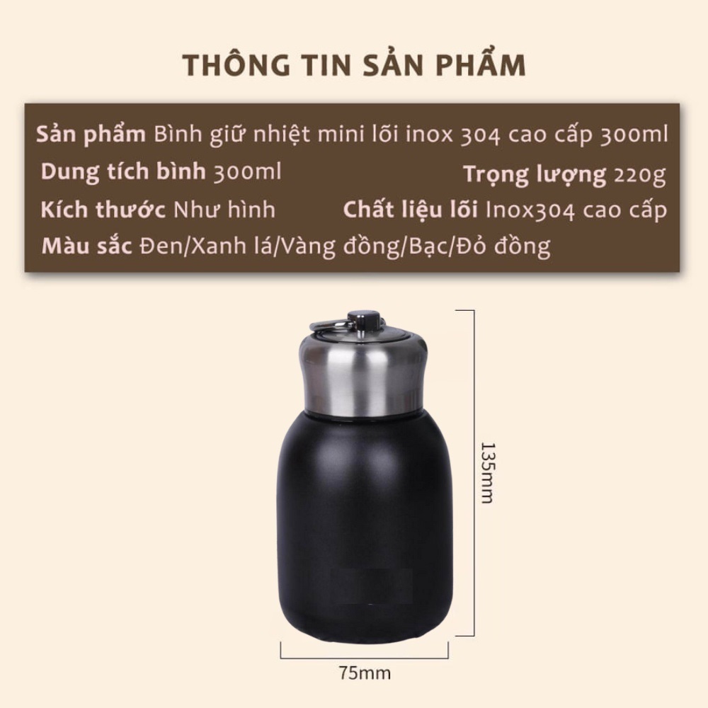 Bình giữ nhiệt thép không gỉ 300ml vintage