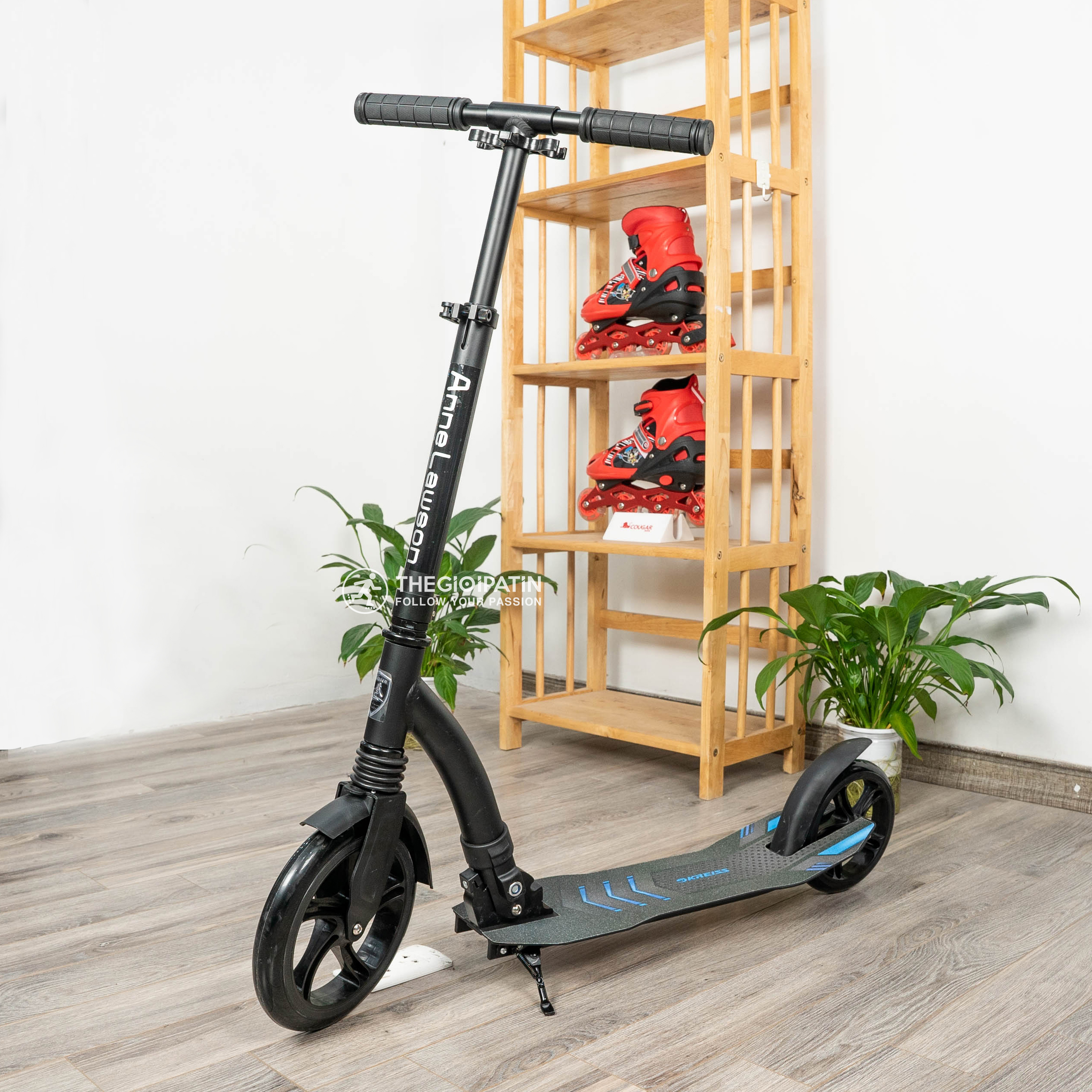 Xe trượt scooter người lớn Centosy A7 hàng chính hãng  - màu Đen + tăng chiều cao 3 nấc + gập được