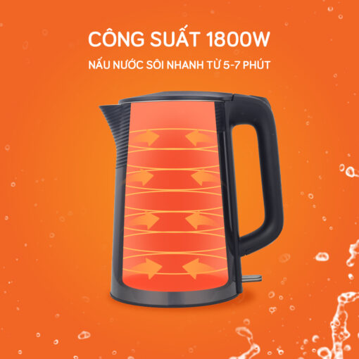 Ấm siêu tốc UNIE UE-302 dung tích 1.8L công suất 1800W - Hàng chính hãng