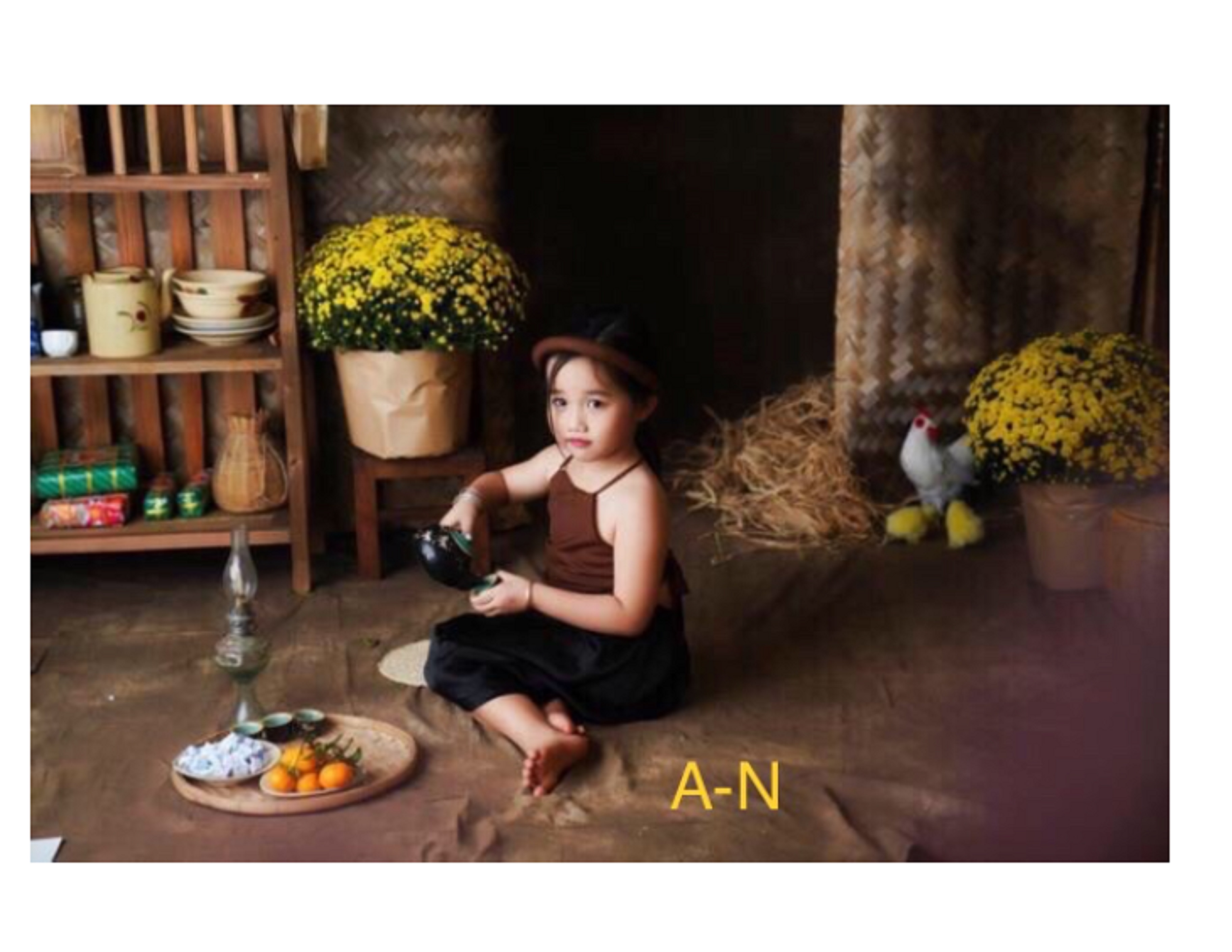 Yếm đào nâu cho bé