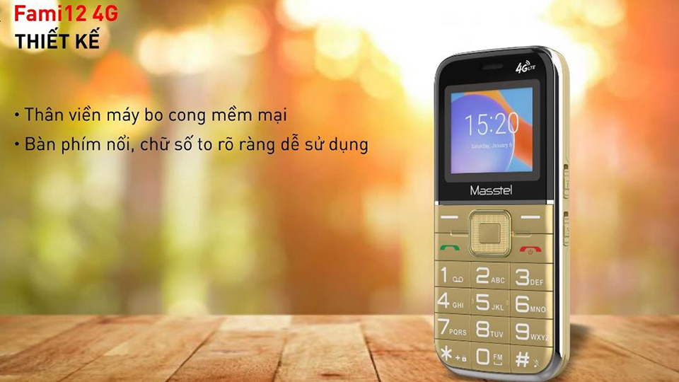 Điện thoại Masstel Fami 12 4G Dành cho người già - Hàng chính hãng