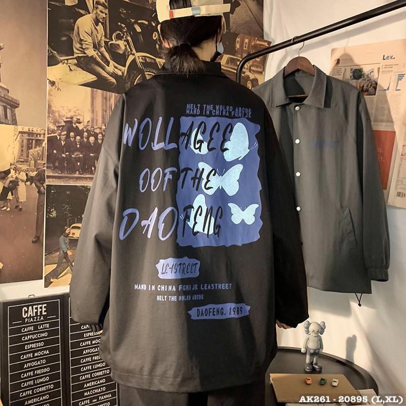 Áo Khoác Gió Nam Nữ in LEAS Bomber Jackets Dù 2 Lớp Form Rộng UNISEX WOLLAGEE Chất Liệu Vải Poly Giữ Ấm Tốt Chống Bám Bụi,Thiết Kế Trang Nhã