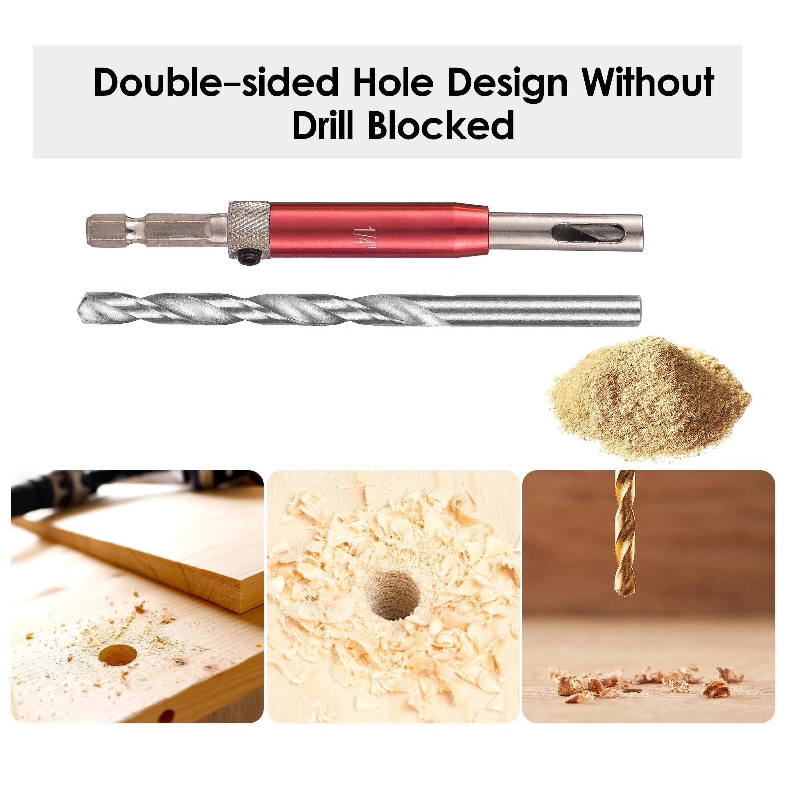 17PCs Self Centering Drill Bit Set Hex Shank Self Center Hinge Drill Bits Tool for Woodworking