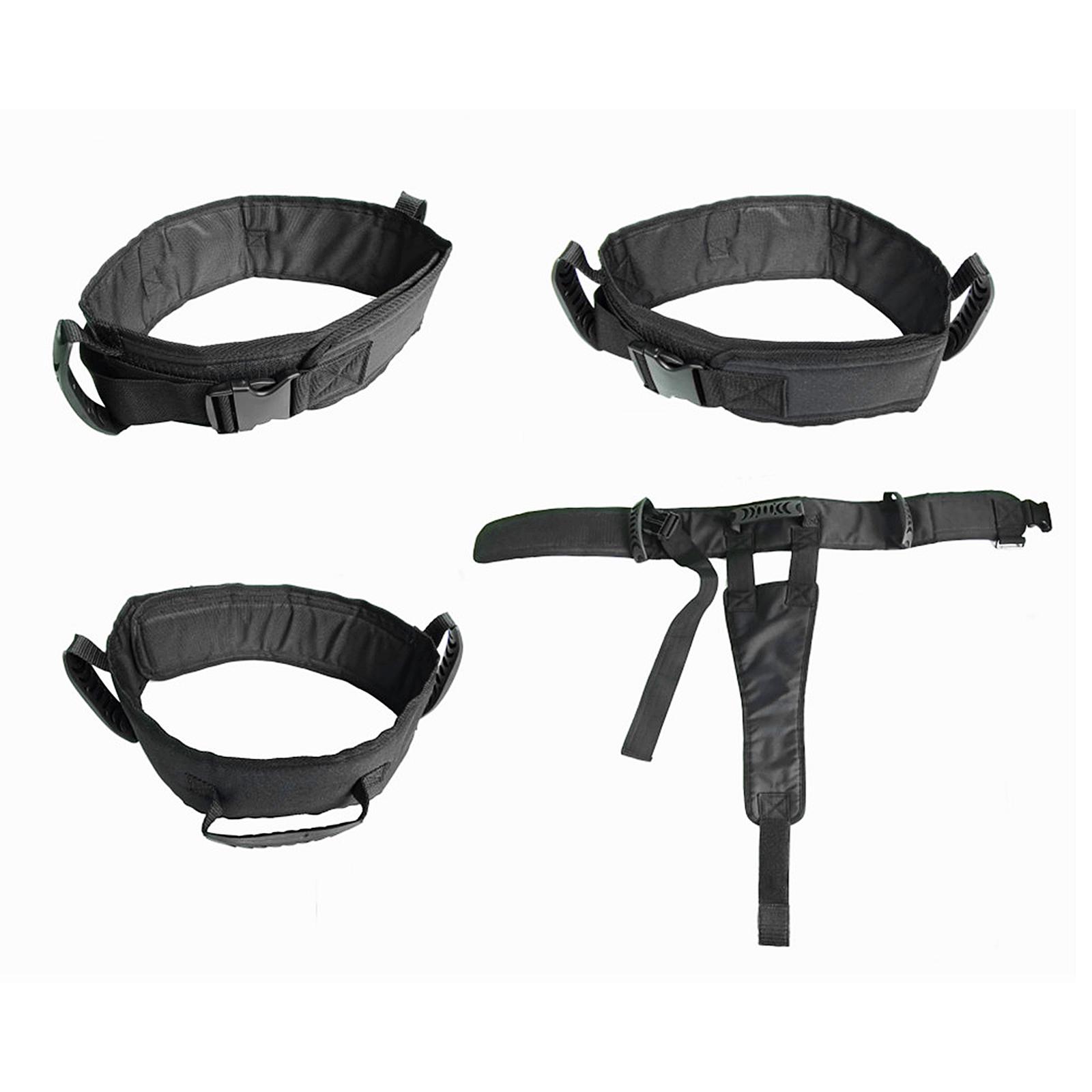 Transfer Care Belt Auxiliary Strap Walking Training Standing Breathable Long Strap Gait Belt for Patient Elderly Bedridden Band Black