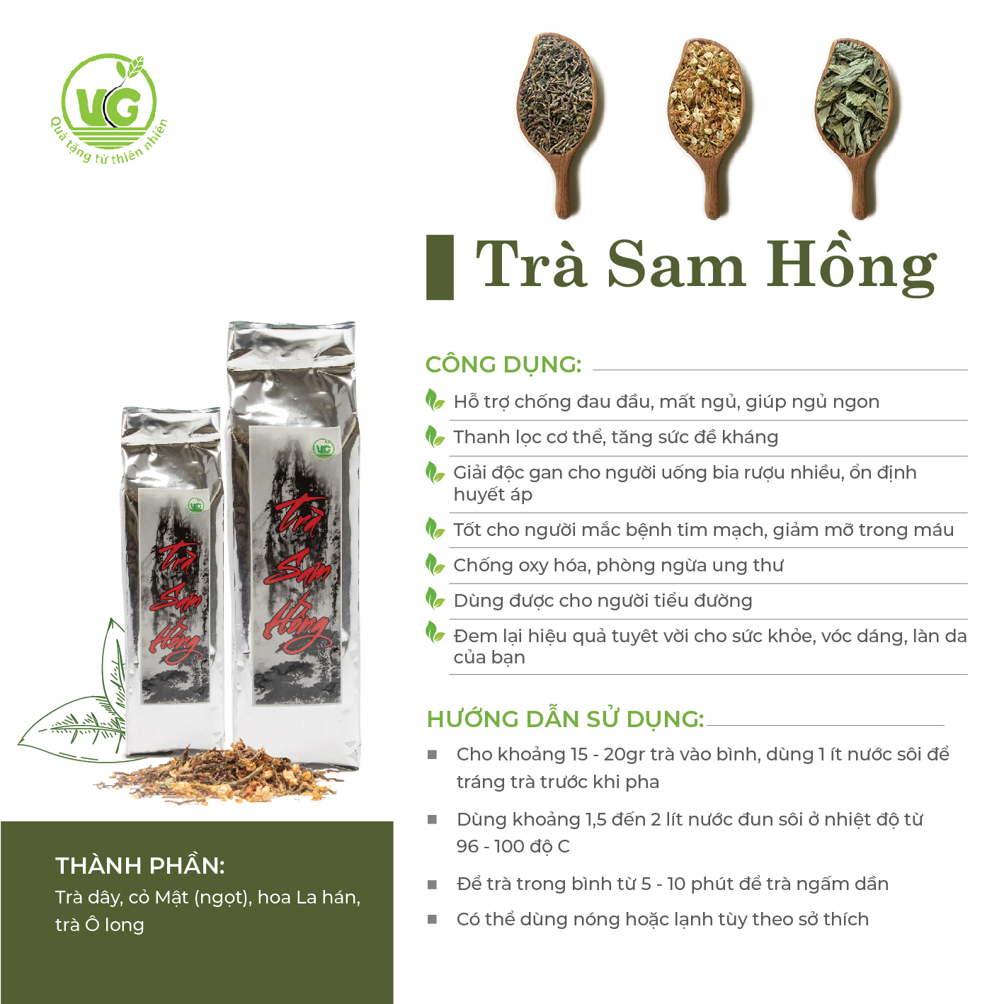 Trà Thảo Mộc Sam Hồng  500g -  Giúp Thanh Lọc Cơ Thể - Giải Nhiệt - Điều Hòa Huyết Áp