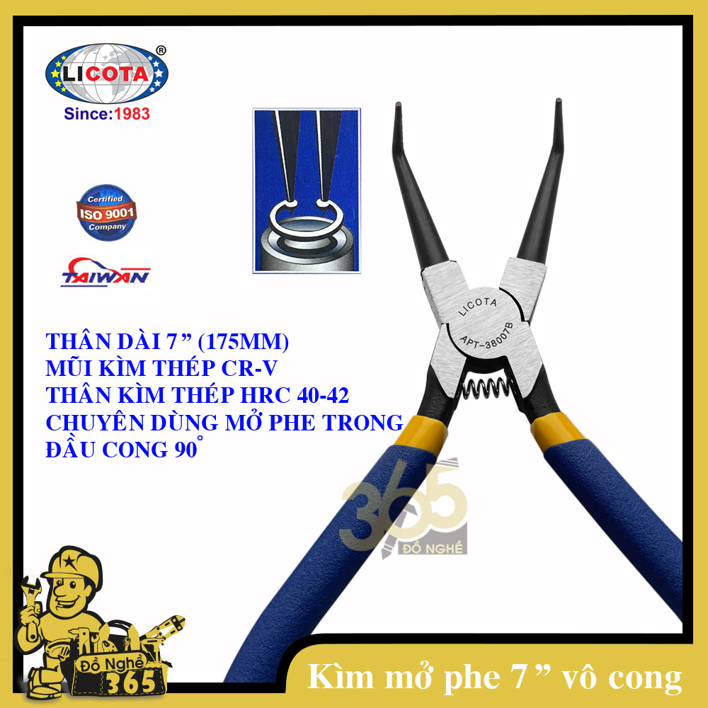 Kìm mở phe trong Cao Cấp 7&quot; (175MM) Mũi Cong LICOTA