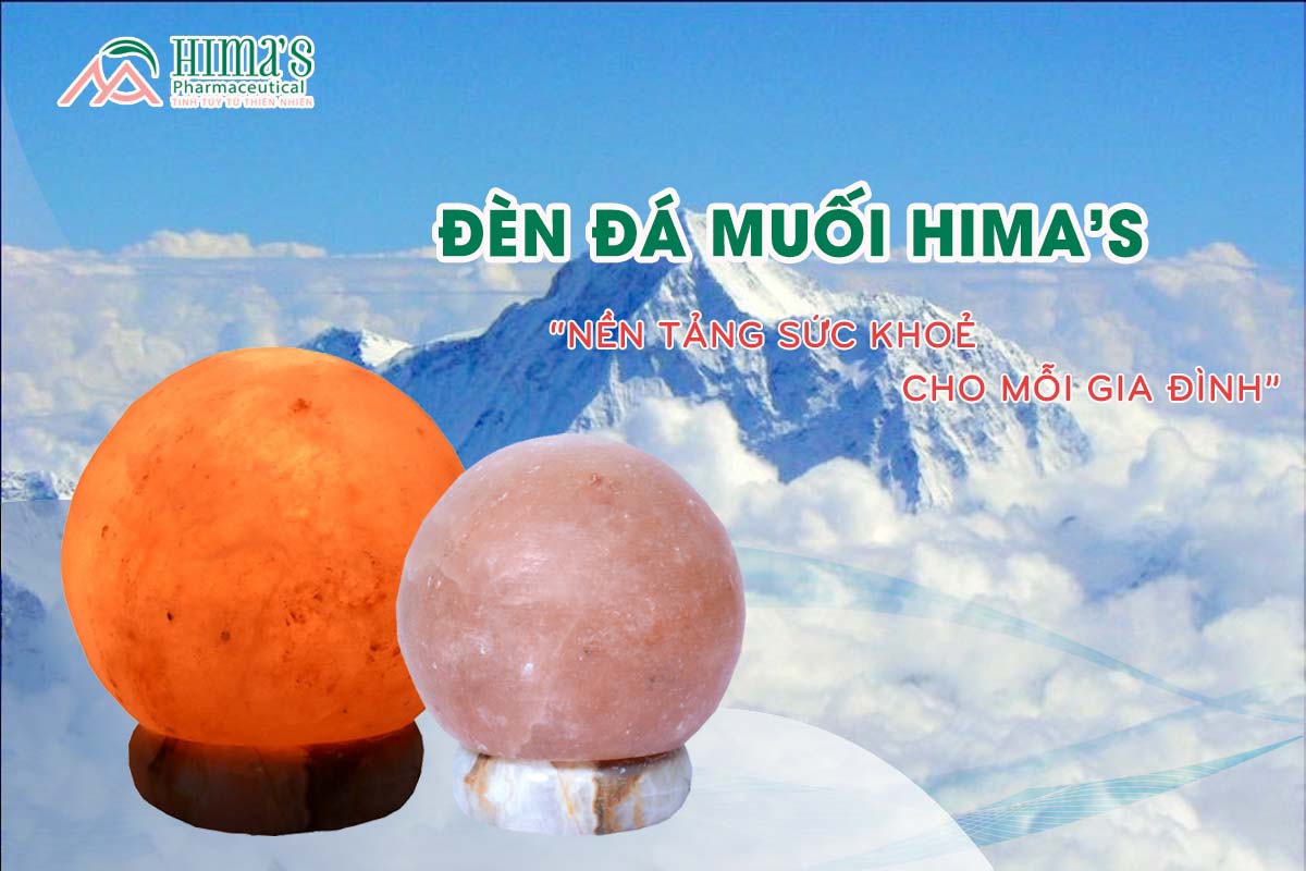 Đèn Đá Muối Hình Cầu Đế Cẩm Thạch