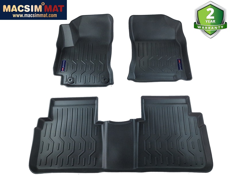 Thảm lót sàn xe ô tô Toyota Corolla Altis 2019- 2021 Nhãn hiệu Macsim chất liệu nhựa TPV màu đen