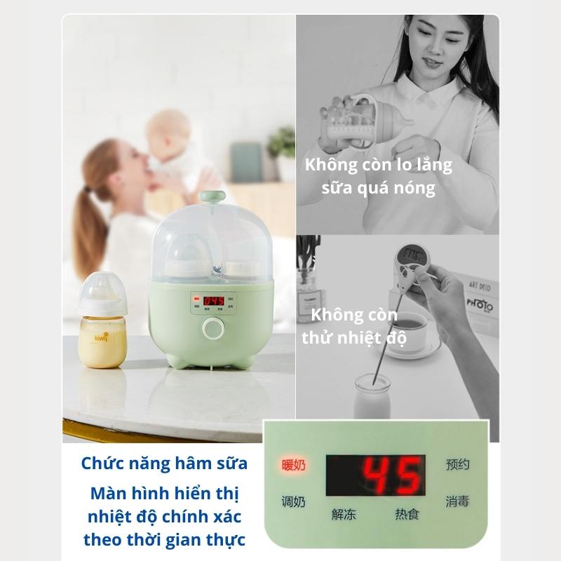 Máy Hâm 6 Chức Năng Hâm Sữa Mẹ, Pha Sữa Bột, Rã Đông Sữa Mẹ, Hấp Chín Thức Ăn, Khử Trùng, Hẹn Giờ Thông Minh Bugu BG-BH1 - Hàng Chính Hãng