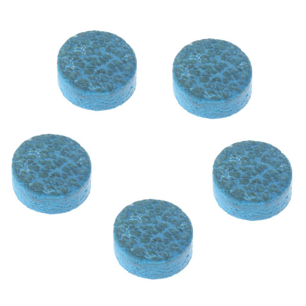 5 Pieces Royal Blue 10mm Pool Billiard Cue Tips with Repair and Replacement Clamp Tool