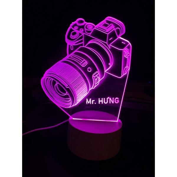 Đèn Led 3D kiểu máy ảnh - cho dân chụp hình gắn được tên