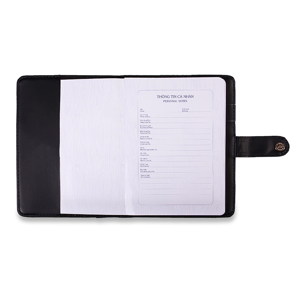 Sổ Lịch Da 200 trang A5 HH Edition Daily Book 2846 Chất liệu giấy cao cấp, viết không cợn, không nhòe, không thấm mực sang trang sau, tốt cho người sử dụng