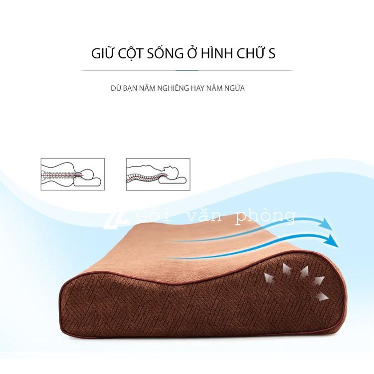 GỐI NGỦ ĐÔI CAO SU NON 1M2 VỎ NHUNG GDH-05