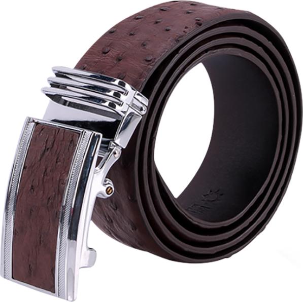 Thắt Lưng Nam Da Đà Điểu Bản Lớn Da Hột Huy Hoàng HT4434 - Nâu Đất