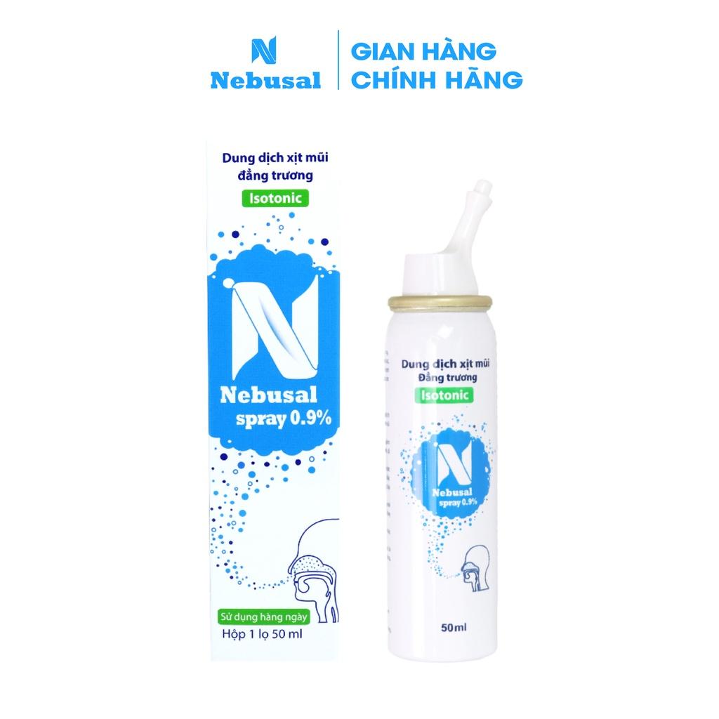 Xịt Mũi Nebusal 0.9% (50ml) vệ sinh mũi hàng ngày, phòng ngừa nghẹt mũi, sổ mũi