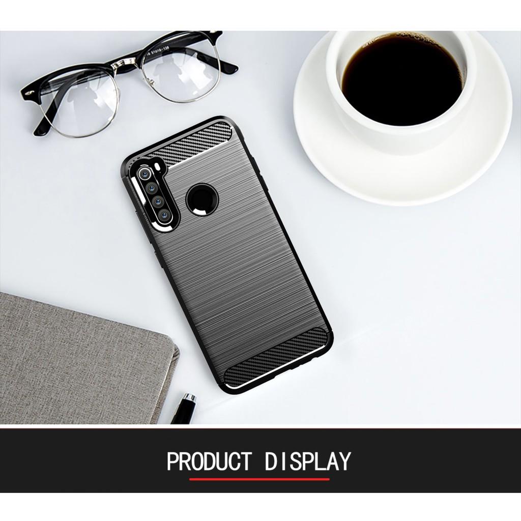 Ốp lưng cho Xiaomi Redmi Note 8 dẻo Carbon phay xước chống sốc chống vân tay