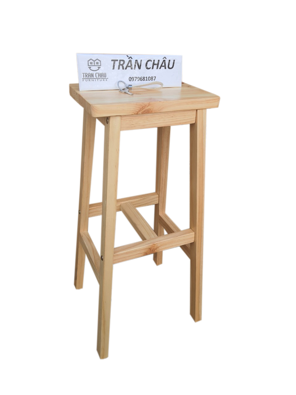 GHẾ GỖ THÔNG ANH cao 1m