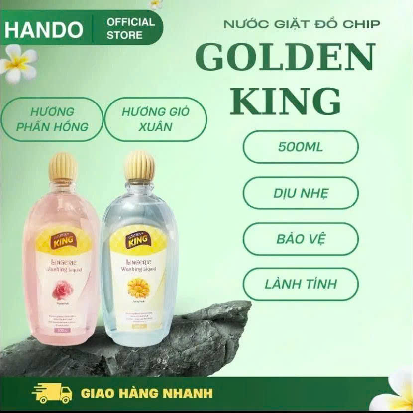 Combo 2 chai Nước giặt quần áo lót đồ lót chuyên dụng Golden King Hando 500ml