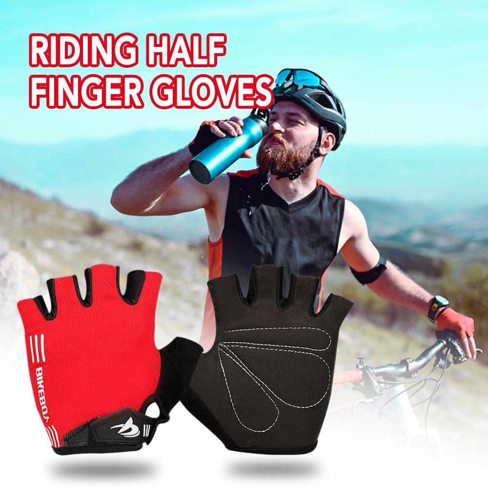 Half Finger Găng tay phòng tập thể dục thể hình phụ nữ chống trượt nam Half Fing Color: Red Size: L