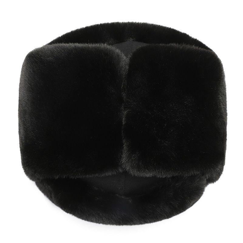 CAMOLAND Chất Lượng Cao Ấm Lông Thú Giả Máy Bay Ném Bom Nón Nam Nữ Liên Xô Huy Hiệu Nga Ushanka Phi Công Mũ Chống Gió Earflap Nắp Trượt Tuyết mũ Lưỡi Trai