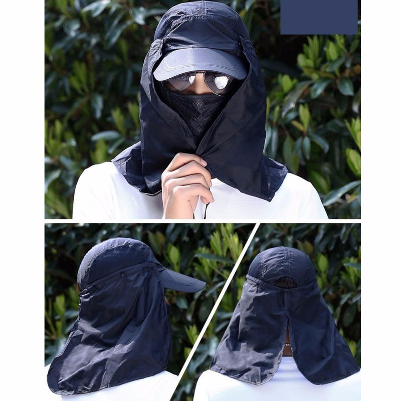 Nón chống nắng có vành Outdoor Sport Hiking Visor Hat UV Protection Face Neck Cover