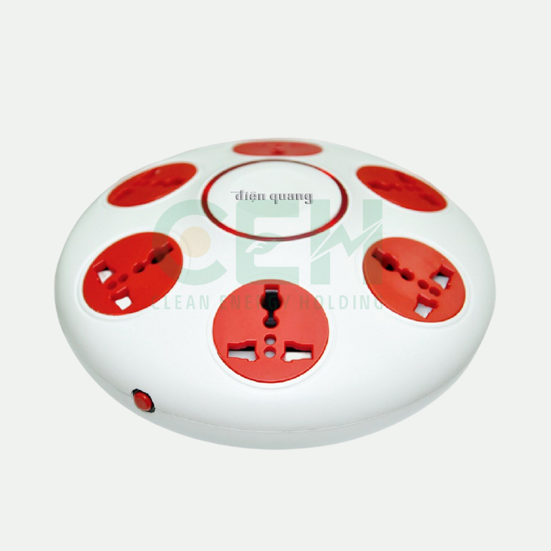 Ổ cắm Điện Quang ĐQ ESK.106 (Kiểu UFO 6 lỗ 3 chấu)