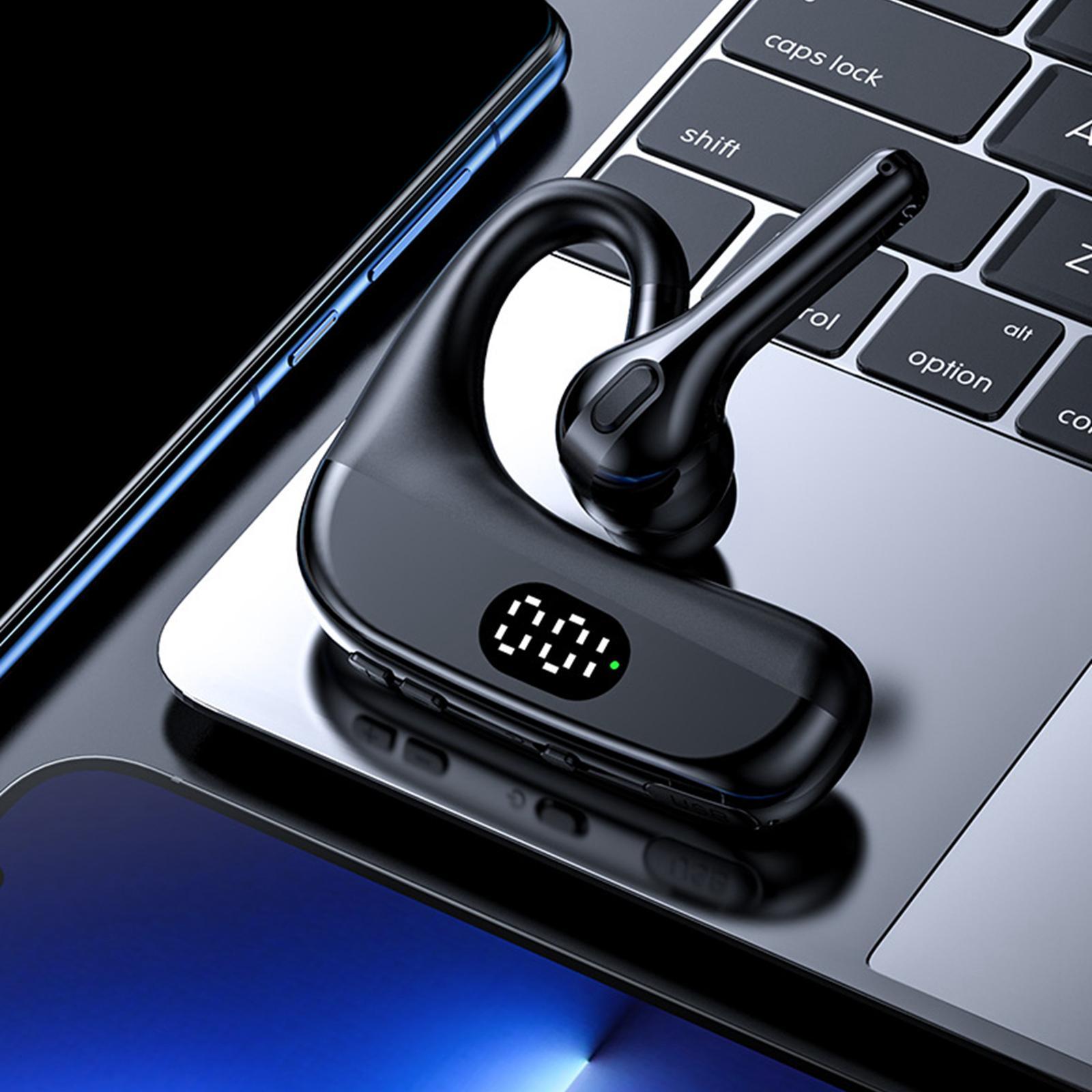Waterproof Bluetooth Headset Ear Hook LED Display Calling for Business