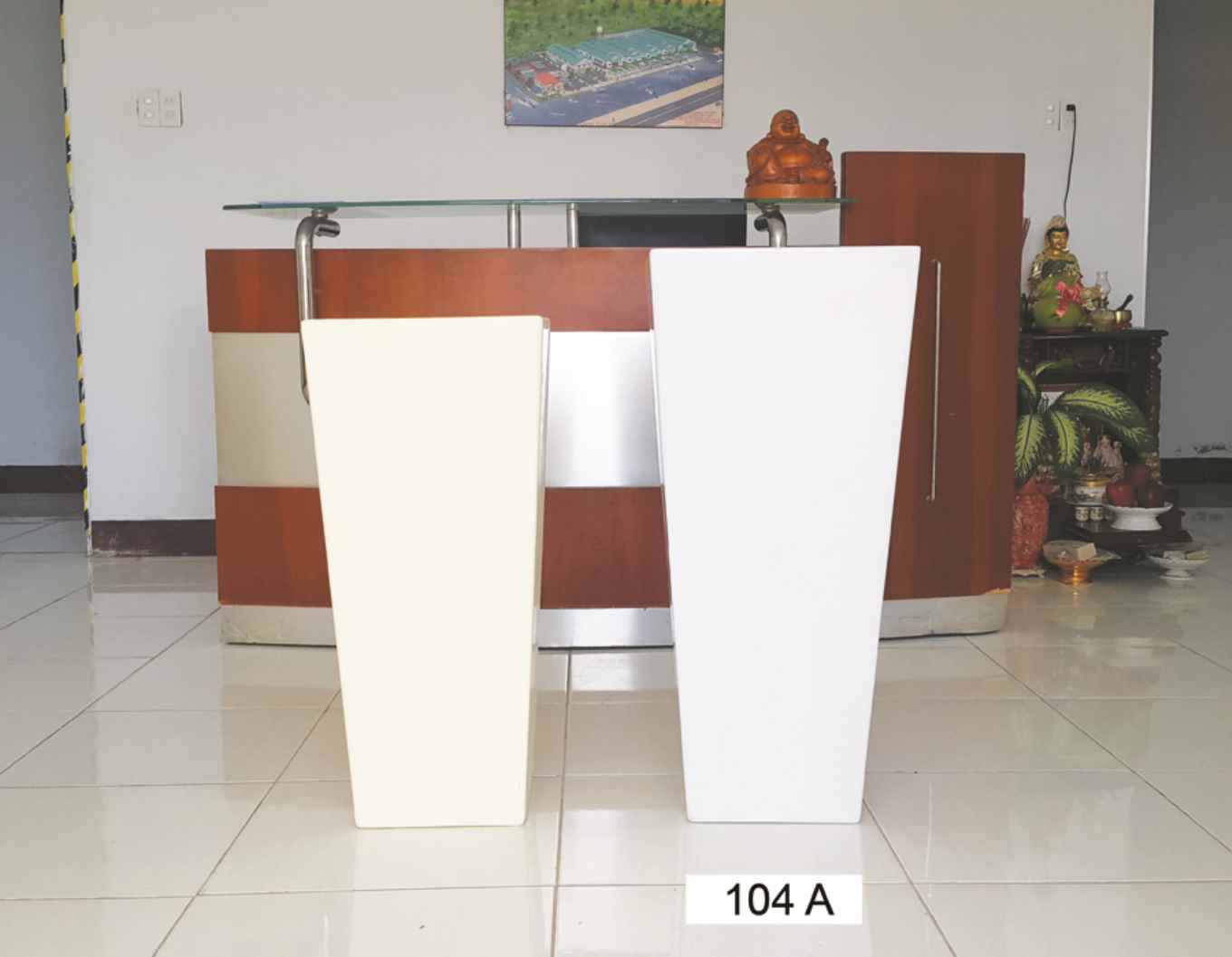Chậu hoa Composite hình trụ vuông - MS 104 A