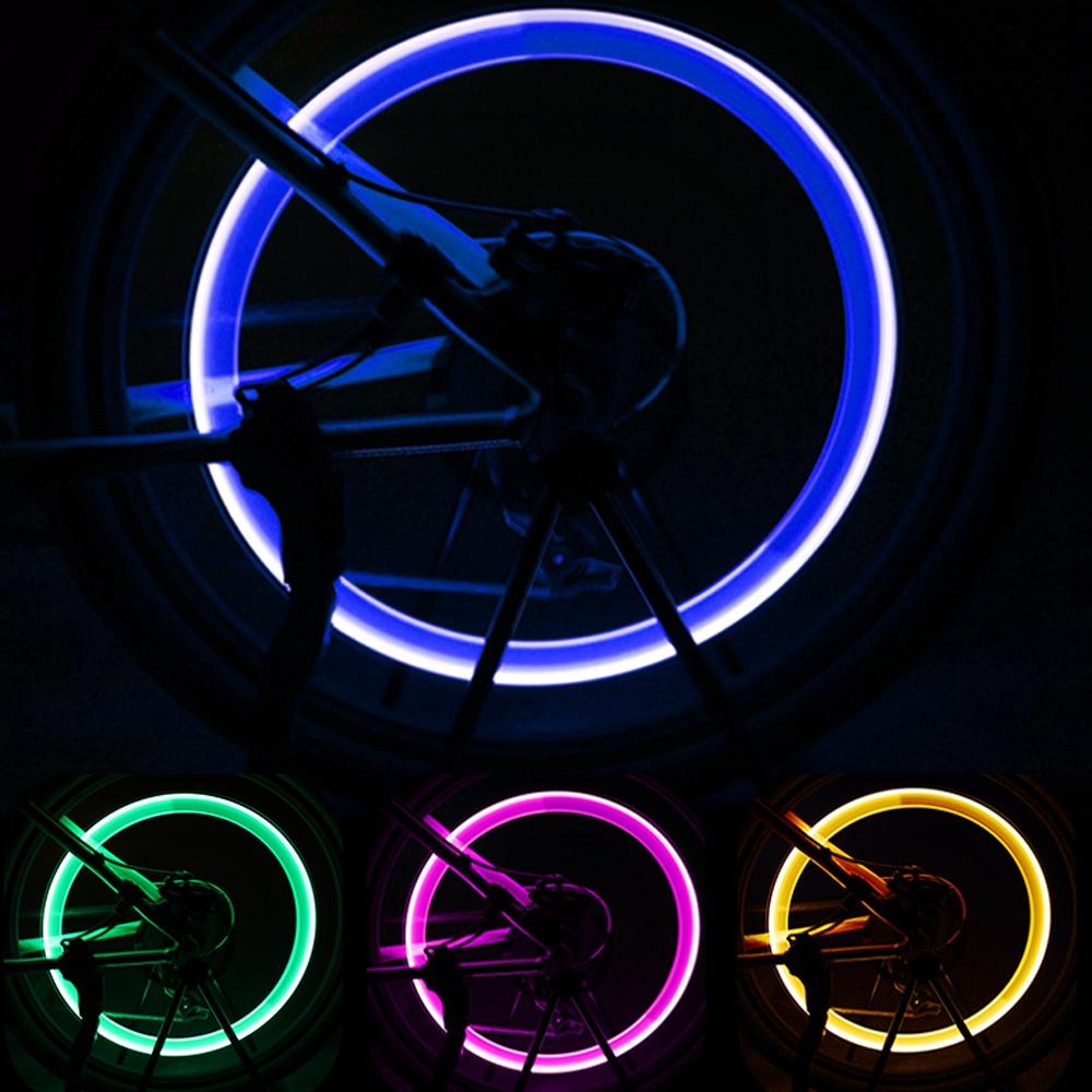 Set 2 đèn LED gắn van bánh xe đạp leo núi trang trí