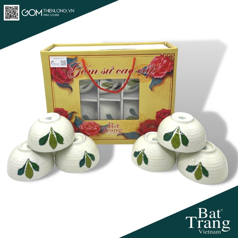 Bát Đĩa Quà Tặng Cao Cấp Lá Ngò Gai - Bộ Bát Đĩa Bát Tràng Chính Hãng Loại 1 - Gốm Thiên Long