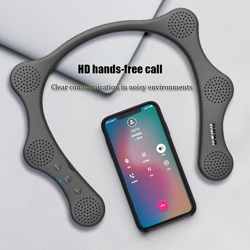 Loa bluetooth áo cổ bluetooth loa không dây nhà ngoài trời 6 máy nghe nhạc sừng toàn diện âm thanh vòm với micrô màu: màu đen