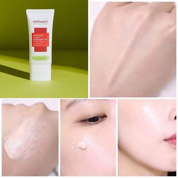 Bộ đôi kem chống nắng cho da dầu mụn Cell Fusion C Advance Clear Sunscreen 100 SPF 50+/PA++++