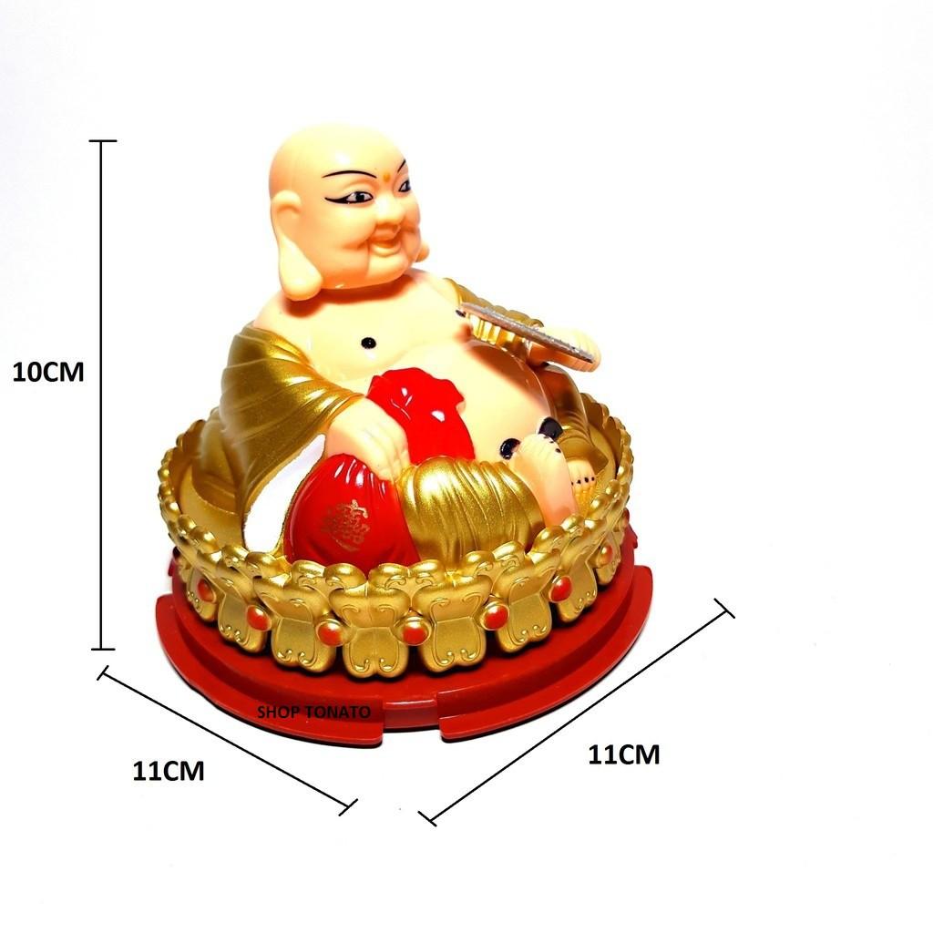 PHẬT DI LẶC NĂNG LƯỢNG MẶT TRỜI NGỒI CẦM QUẠT 348