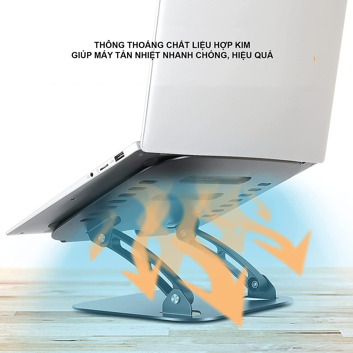 Giá Đỡ Máy Tính, Laptop, iPad, Macbook Hợp Kim Nhôm Cao Cấp. Hỗ Trợ Tản Nhiệt Chống Mỏi Cổ, Vai, Gáy - Hàng Chính Hãng