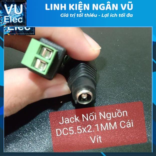 Jack Nối Nguồn DC5.5x2.1MM Đực - Cái Vít 5.5x2.1 Jack Cái Camera