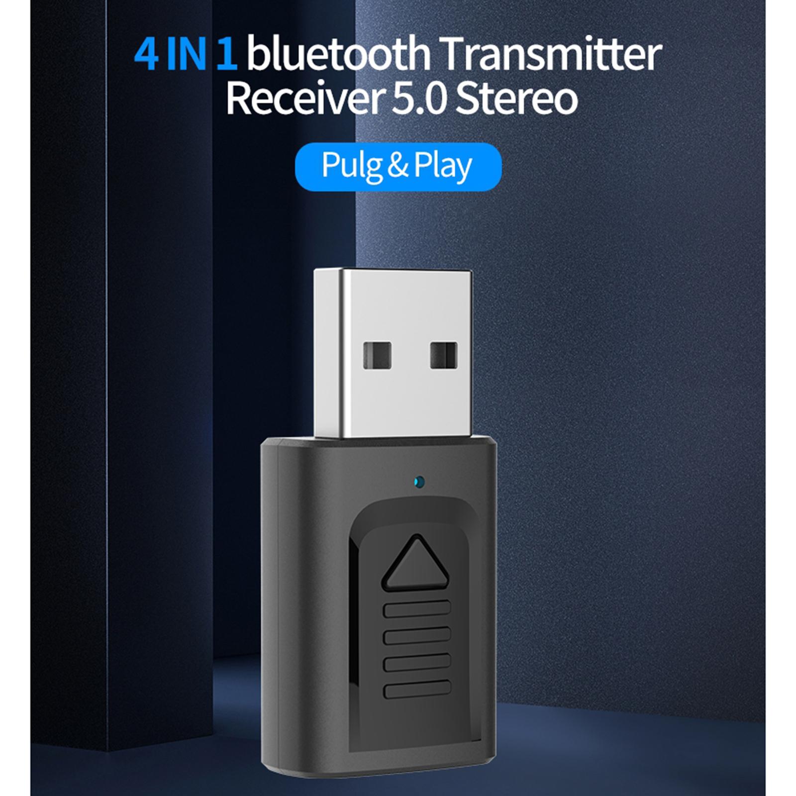 USB Bluetooth 5.0 Transmitter and Receiver Wireless Low Latency For TV Car