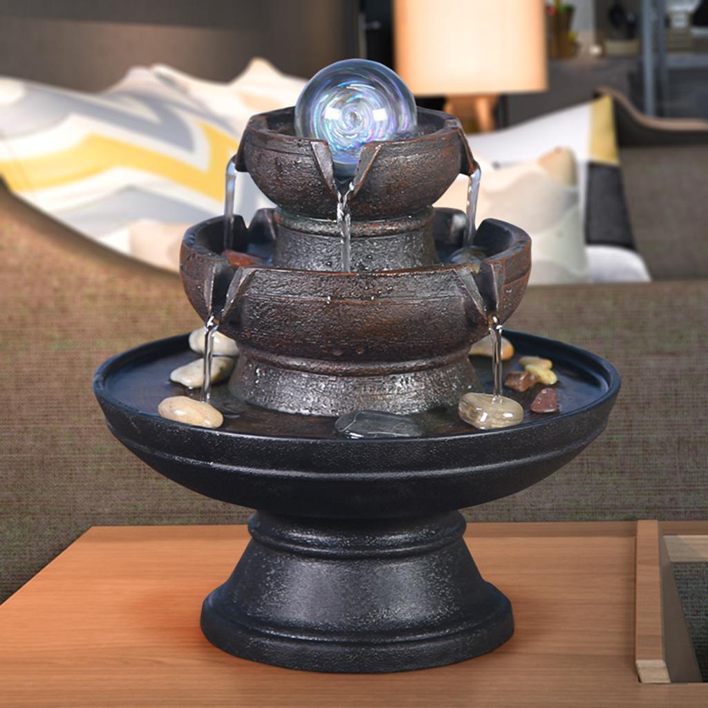 Desktop Waterfall Water Fountain Indoor Tabletop Decor Ornament