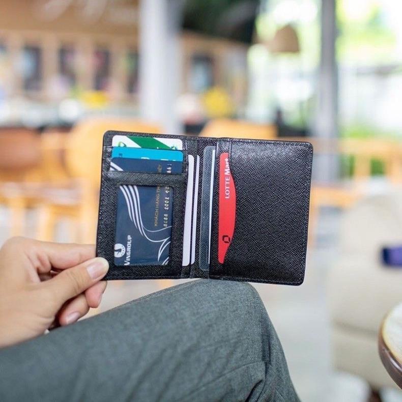 Ví mini nữ công sở, ví nam card da thật nhập khẩu thời trang hàn quốc Olux
