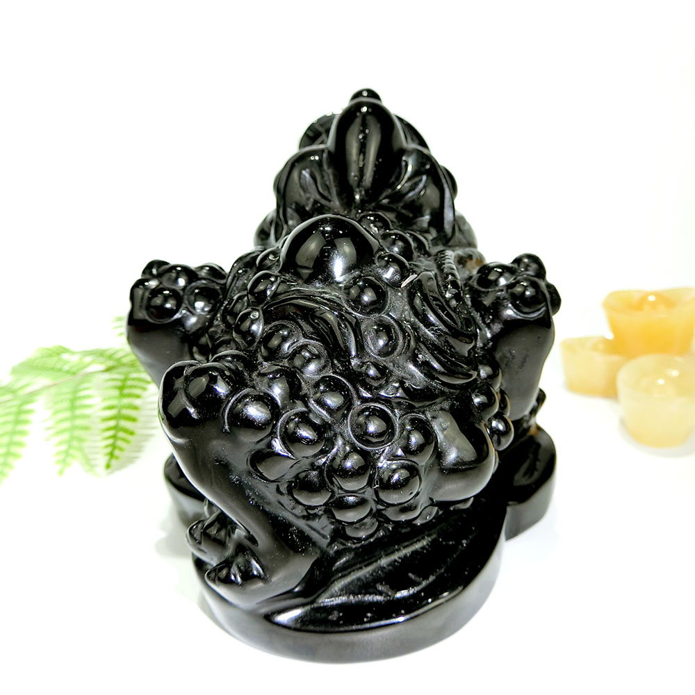 Thiềm Thừ Phong Thủy Ngậm Tiền Huyền Đen - Hợp Mệnh Thủy , Mộc - Vượng Khí Xung Túc - Mang Tiền Tài Vào Nhà