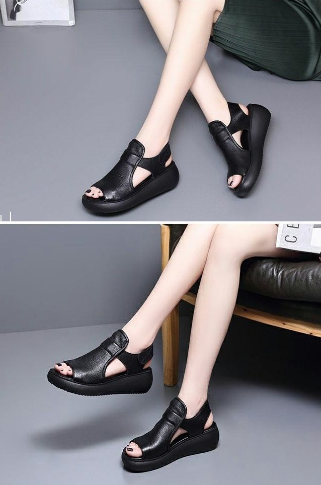 [HOT TREND] Giày sandal bánh mì 3 phân quai ngang bảng to S012 đế đúc chống trượt chắc chắn