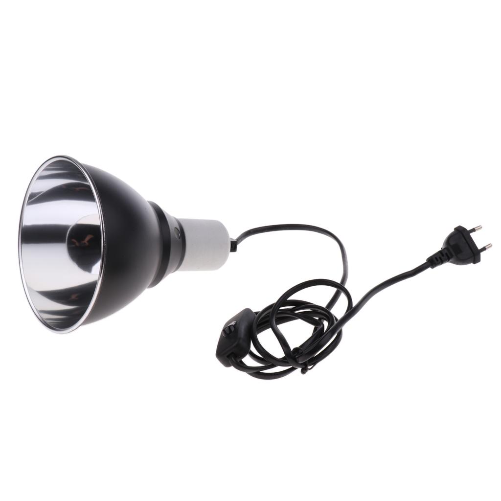 E27 Light Dome Reflector Reptile Bulb Holder Tortoise Lamp Holder EU Plug