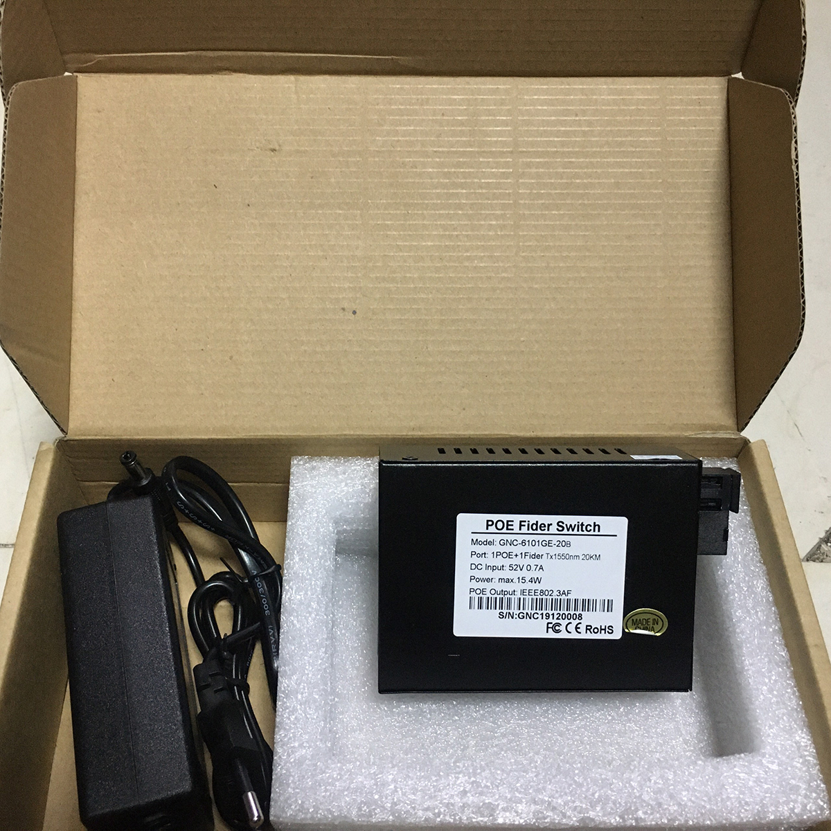 Bộ chuyển đổi quang điện Gigabit 8 POE 10/100/1000 M kèm cổng  SC 1 sợi GNETCOM GNC-6109GE-20B (1 thiết bị ) - Hàng Chính Hãng