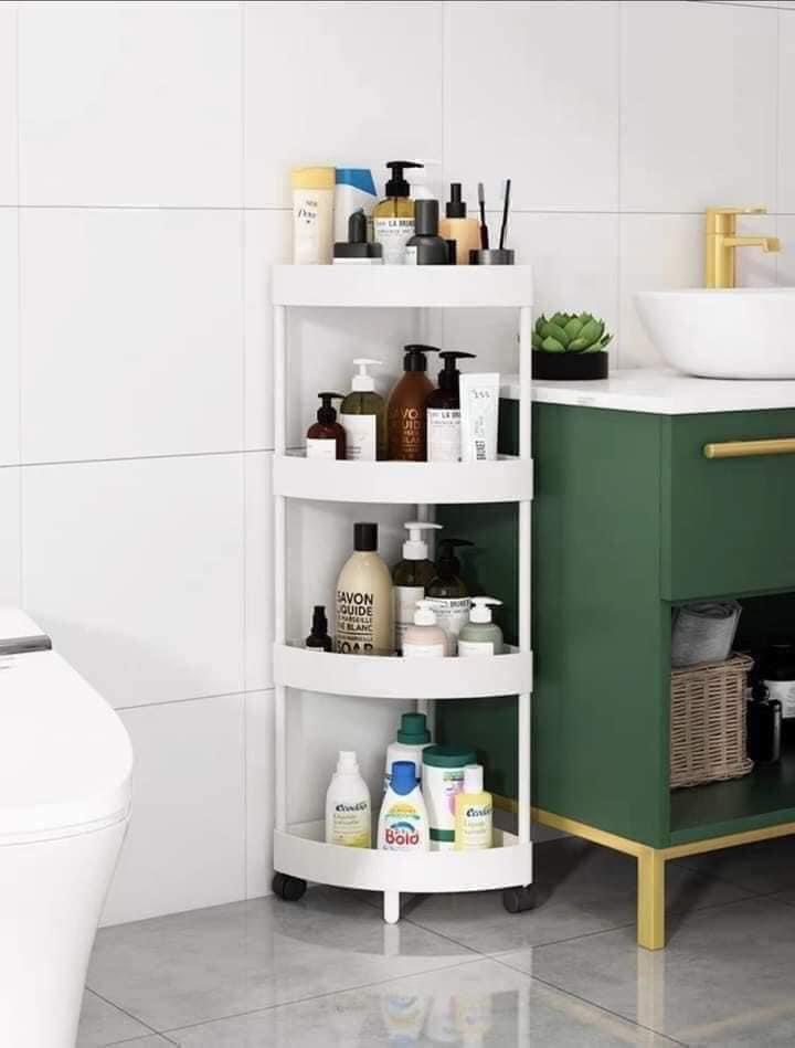 KỆ GÓC TAM GIÁC 4 TẦNG ĐỰNG ĐỒ ĐA NĂNG CÓ BÁNH XE TIỆN DỤNG