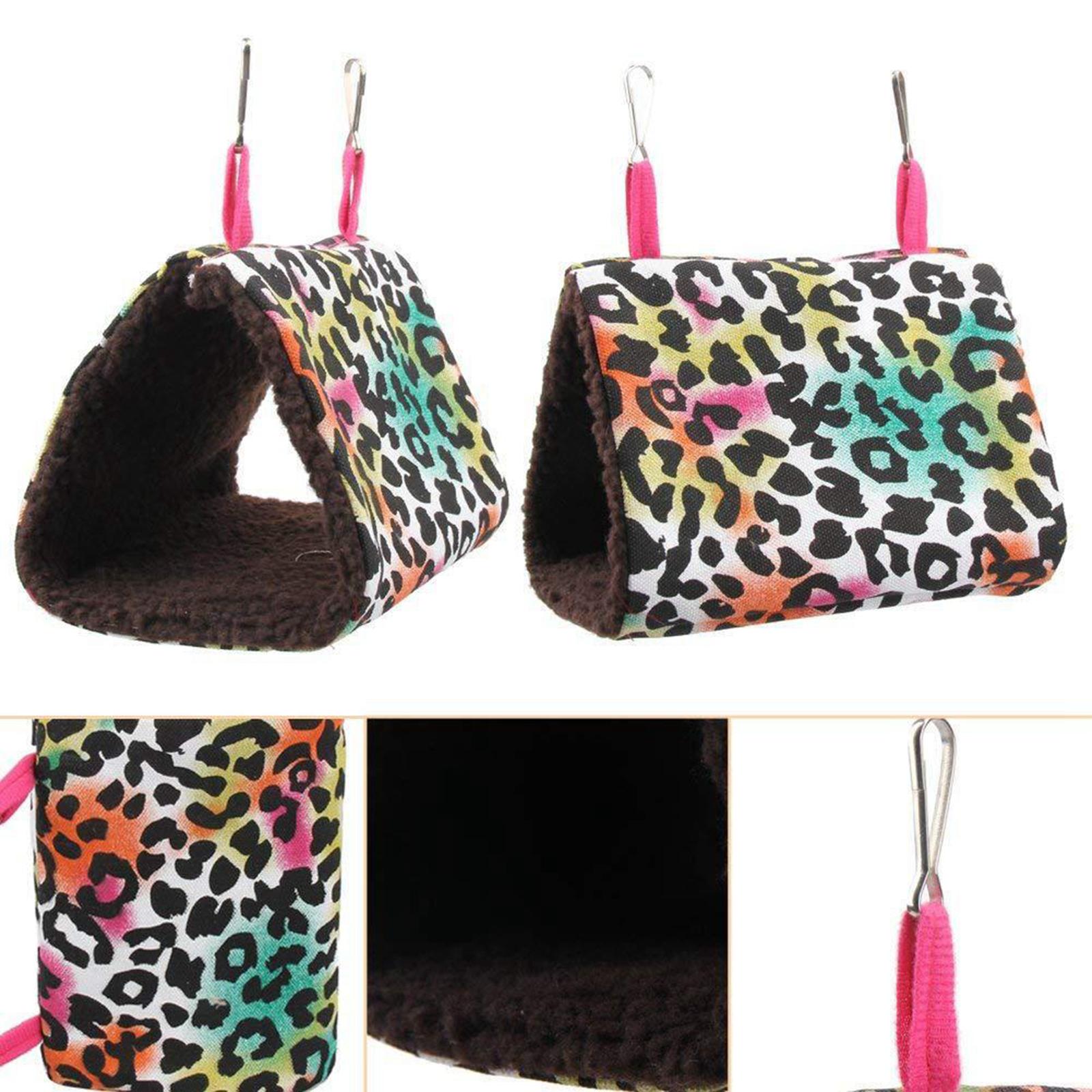 Pet Bird Parrot Budgie Hammock Cage Hut Tent Bed Hanging Cave Bed Leopard S