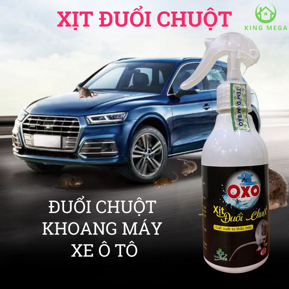 Thuốc đuổi chuột - Xịt đuổi chuột thảo mộc OXO - Đuổi chuột xe ô tô, nhà kho, nhà xưởng, nhà bếp an toàn hiệu quả