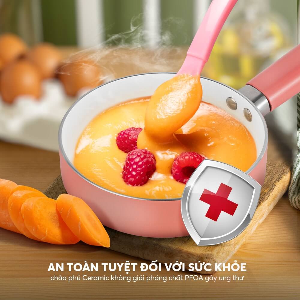Bộ nồi chảo chống dính 16cm Elmich baby EL-1169AP, Hàng chính hãng, Dùng được nhiều loại bếp - JoyMall
